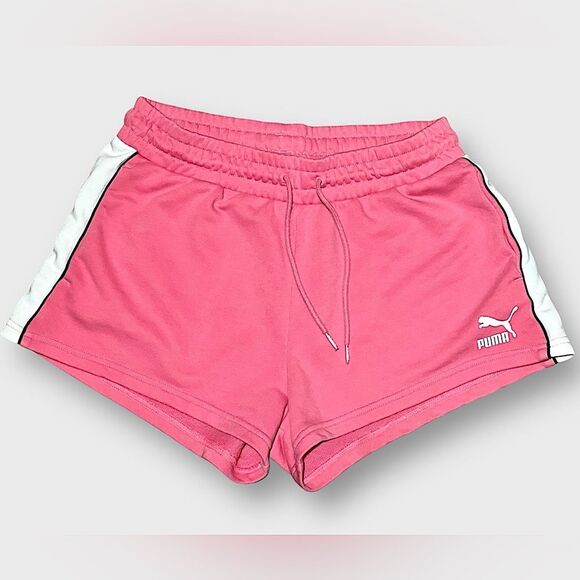 PUMA Classics T7 Short Living Series Pink Drawstring Athletic Shorts | Women's M - Picture 2 of 5